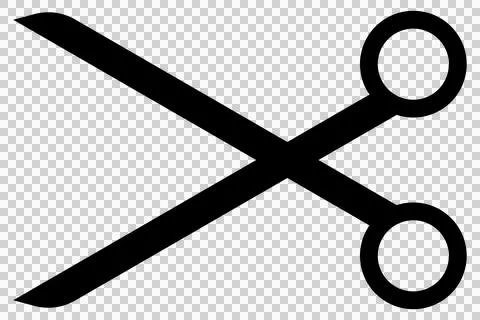 Simple black scissors silhouette icon Stock Illustration