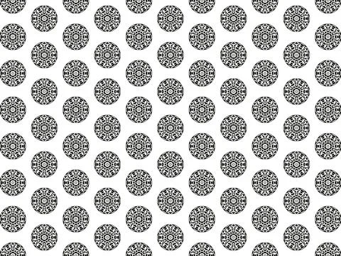 Simple black seamless patterns in the form of circles on a white background Stock Illustration