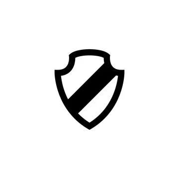 A simple black shield icon against a plain white background, conveying a se.. Stock Illustration