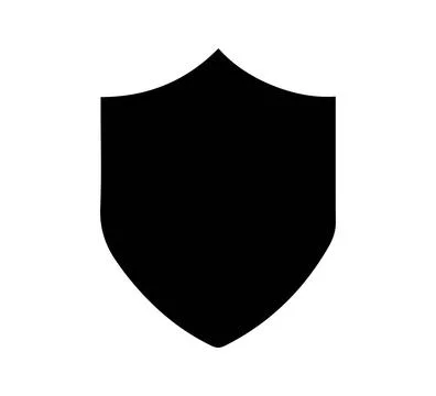 Simple Black Shield Icon Stock Illustration