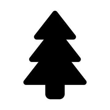 Simple Black Silhouette of a Christmas Tree for Holiday Decoration Use Stock Illustration