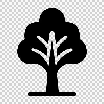 A simple black silhouette icon of a deciduous tree. Stock-Illustration