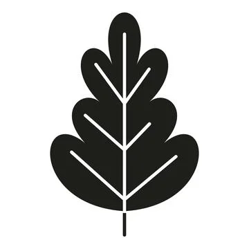 Simple black silhouette leaf botanical flat icon Stock Illustration