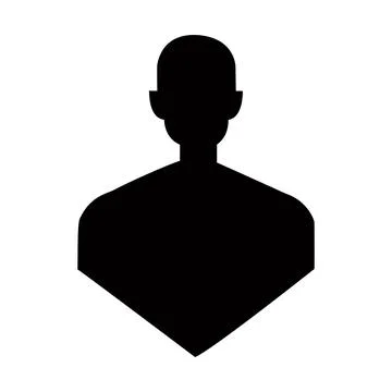 Simple Black Silhouette of a Person's Upper Body Stock Illustration