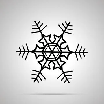Simple black snowflake icon Stock Illustration
