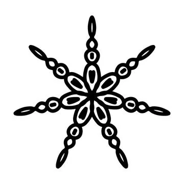 Simple black snowflake icon, vector flat single black color shape isolated on Stock Illustration