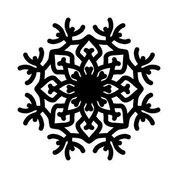 Simple black snowflake icon, vector flat single black color shape isolated on Stock Illustration