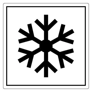Simple Black Snowflake Icon on White Background 스톡 일러스트