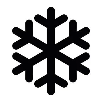 Simple black snowflake with rounded corners. Vector icon Stock Illustration