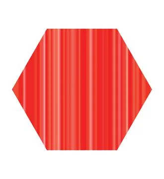 A simple black solid hexagon is centered on a plain background. Stock Illustration
