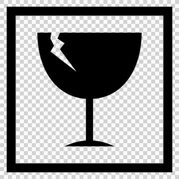 Simple black sticker design of “Be careful for fragile” Stock Illustration