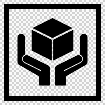 Simple black sticker design of “Handle with care” Stock Illustration