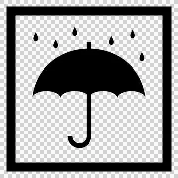 Simple black sticker design of “Keep dry” Stock Illustration