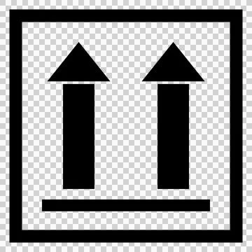 Simple black sticker design of “This way up” Stock Illustration