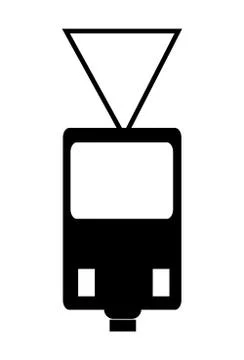 Simple black trolley icon 스톡 일러스트