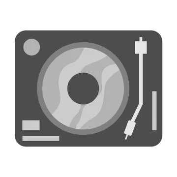 Simple Black Turntable Stock Illustration