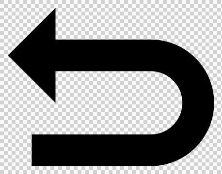 Simple black U-turn arrow illustration Stock Illustration