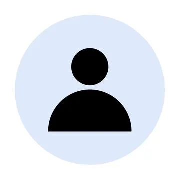 Simple Black User Icon on Light Blue Circle Background for Profile and Clie.. イラスト素材