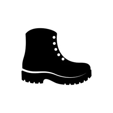 Simple black vector boots icon Illustration