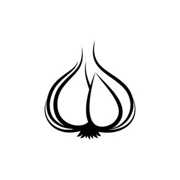 Simple black vector garlic icon on white イラスト素材