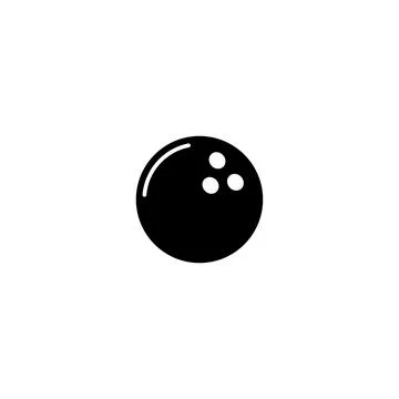 Simple black vector icon of a bowling ball with three finger holes, represe.. Stock Illustration