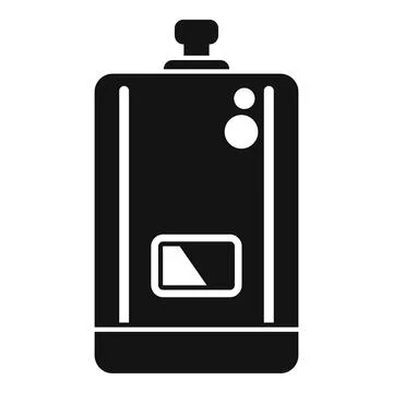 Simple black vector icon of a classic vintage camera with a flash Illustrazione stock