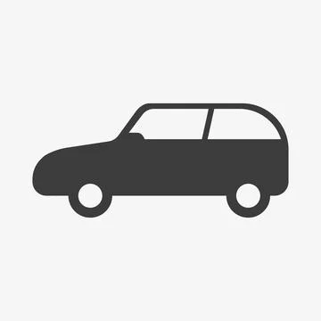 Simple black vector icon of a hatchback car Stock Illustration