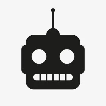 Simple black vector icon of robot head Stock Illustration