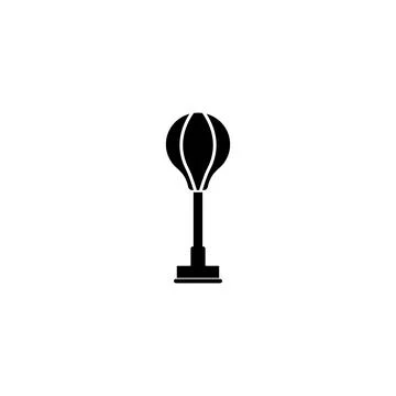 Simple black vector icon of a standing punching bag, representing boxing an.. Stock Illustration