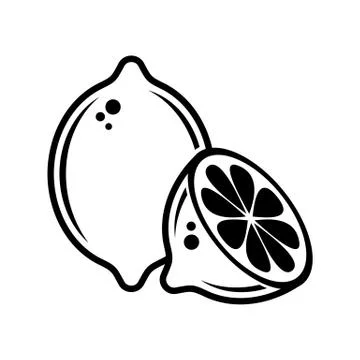 Simple black vector lemons illustration on white Stock Illustration