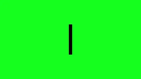Simple black vertical line centers a vivid green screen Stock Footage 347201097