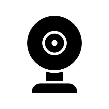 Simple Black Webcam Icon for Digital Communication and Technology Use Stock Illustration