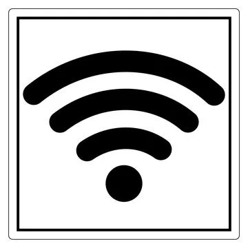 Simple Black Wi-Fi Icon on White Background Signifying Connectivity and Int.. Stock Illustration
