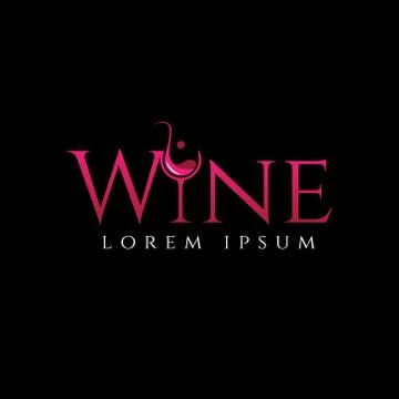 Simple Black Wine Logo Type Stockillustratie