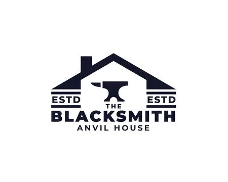 Simple blacksmith anvil house logo Stock Illustration