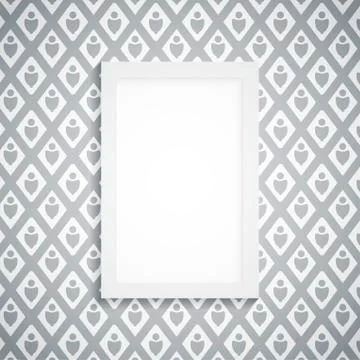 Simple blank frame on gray wallpaper Stock-Illustration