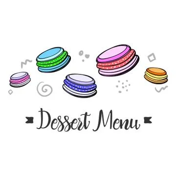 Simple blank of menu with dessert sweets. Stock-Illustration