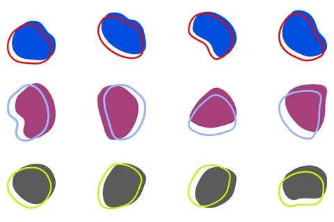 Simple blob abstract shape design set Stock Illustration