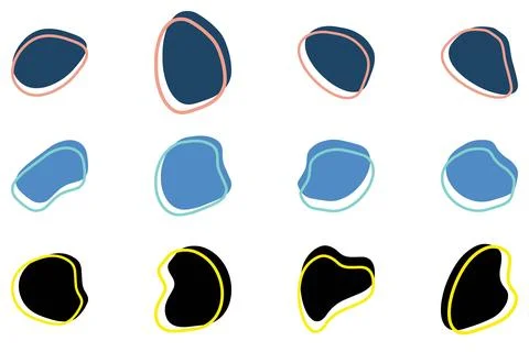 Simple blob abstract shape design set Stock Illustration