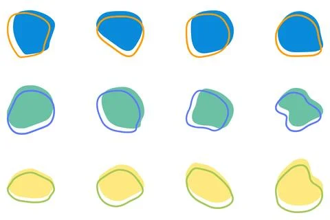 Simple blob abstract shape design set Stock Illustration