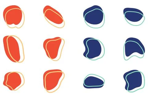 Simple blob abstract shape design set Stock Illustration