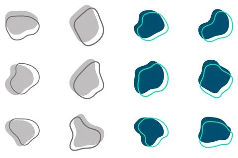 Simple blob abstract shape design set Stock Illustration