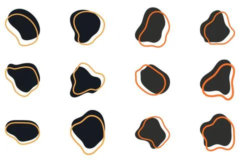 Simple blob abstract shape design set Stock Illustration
