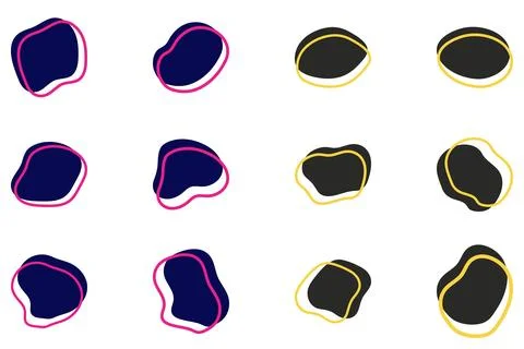 Simple blob abstract shape design set Stock Illustration
