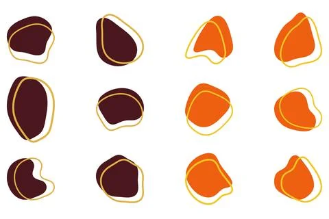 Simple blob abstract shape design set Stock Illustration