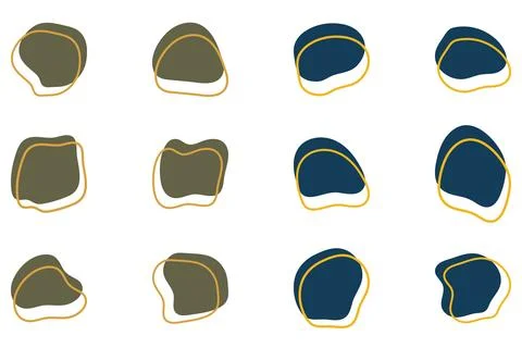 Simple blob abstract shape design set Stock Illustration