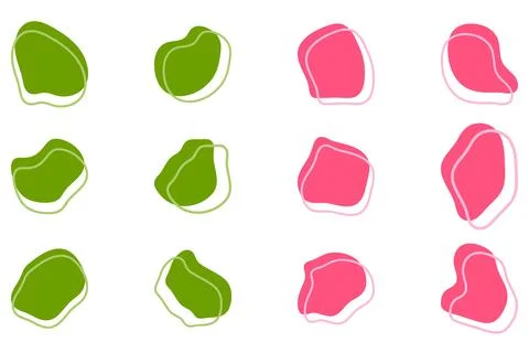 Simple blob abstract shape design set Stock Illustration