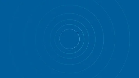 A simple blue background with concentric circles emanating Stock Illustration