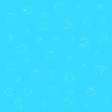 Simple blue background with white bubbles. Vector illustration Stock Illustration
