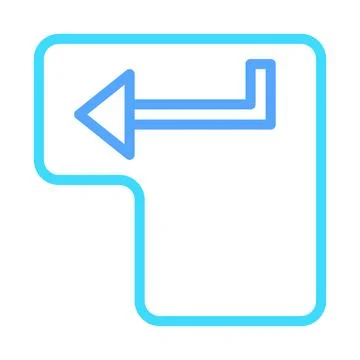 Simple Blue Backspace Key Icon on White Background Stockillustratie
